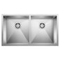 Quatrus R0 Equal Double Sink - Stainless Steel - Brushed