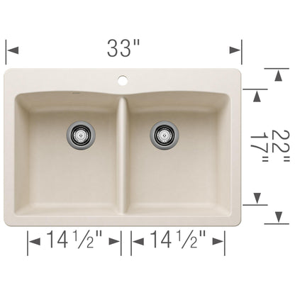Diamond Equal Double Dual Mount Double Bowl - Kitchen Sink