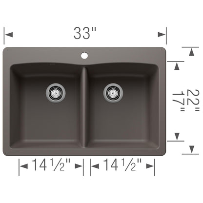 Diamond Equal Double Dual Mount Double Bowl - Kitchen Sink