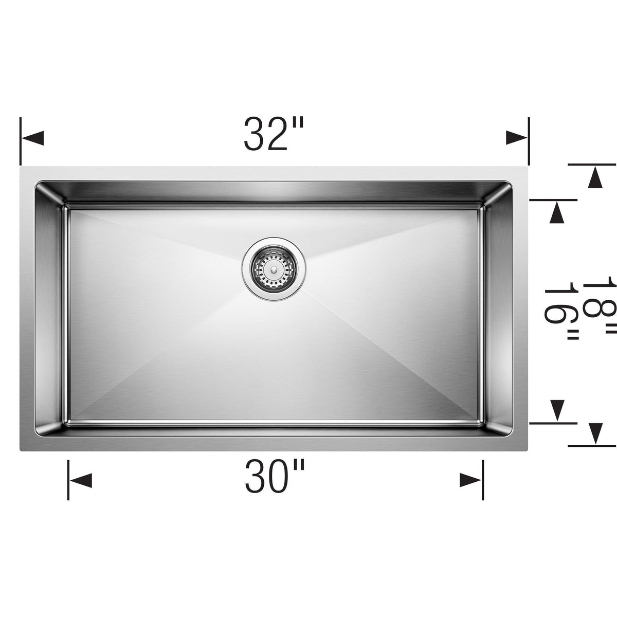 Cuvee R15 Kitchen Sink - Stainless Steel - 32" W x 18" D