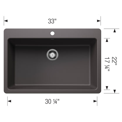Liven 33 Super Single Dual Mount - Kitchen Sink