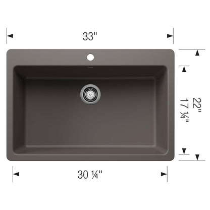Liven 33 Super Single Dual Mount - Kitchen Sink