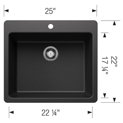 Liven 25 Single Bowl Dual Mount - Kitchen Sink