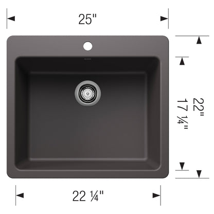 Liven 25 Single Bowl Dual Mount - Kitchen Sink