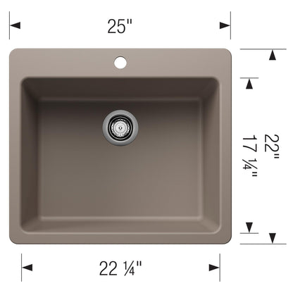 Liven 25 Single Bowl Dual Mount - Kitchen Sink