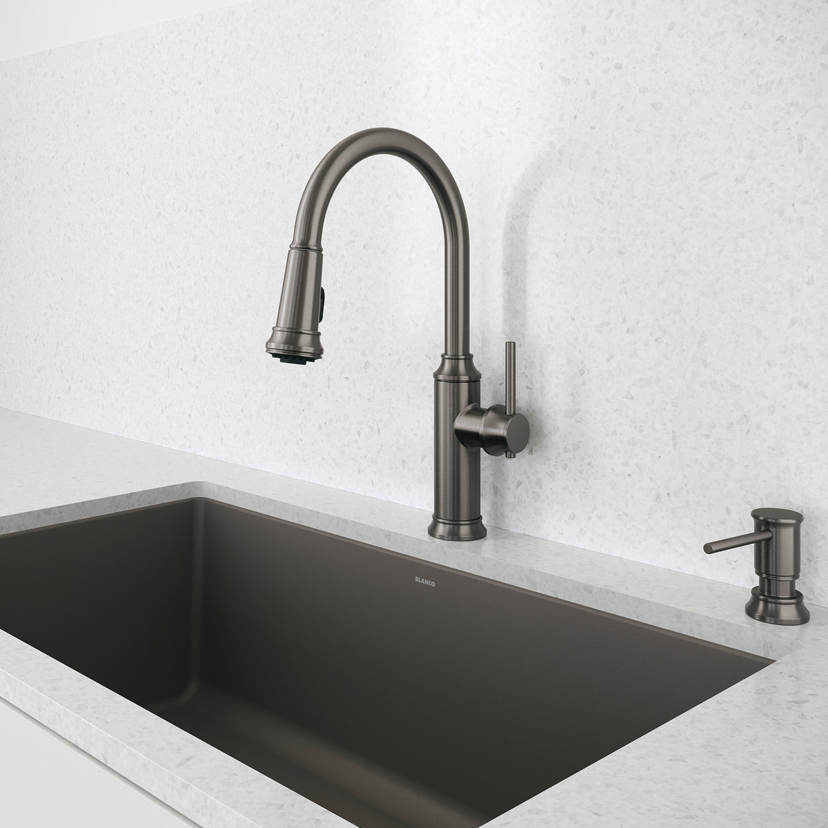 Empressa High Arc Pull-Down Dual-Spray - Kitchen Faucet