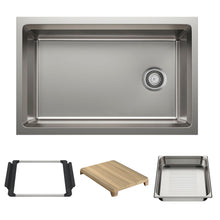 Blanco 443299 Inteos Single Bowl Kitchen Sink, Satin Polish, Rectangle Shape, 26.75 in L x 15.75 in W Bowl x 9 in D Bowl, 30 in L x 19.5 in W, Undermount Mounting, Stainless Steel