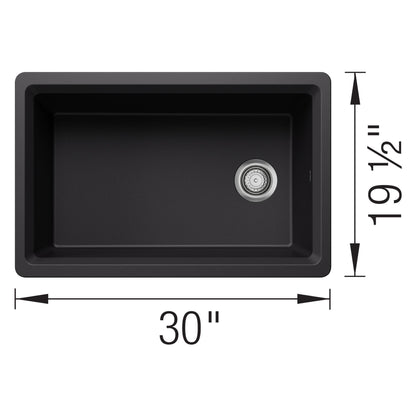 Inteos Single Bowl Kitchen Sink - Coal Black