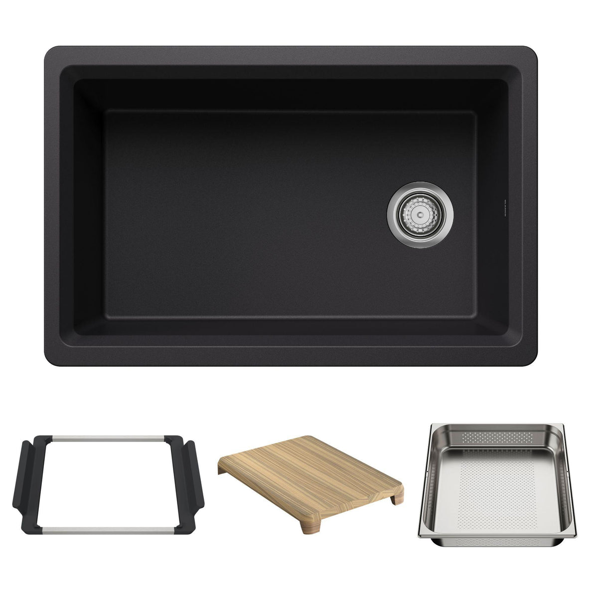 Inteos Single Bowl Kitchen Sink - Coal Black