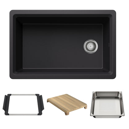 Inteos Single Bowl Kitchen Sink - Coal Black