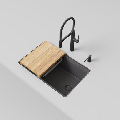 Inteos Single Bowl Kitchen Sink - 30" L x 19.5" W - Cinder