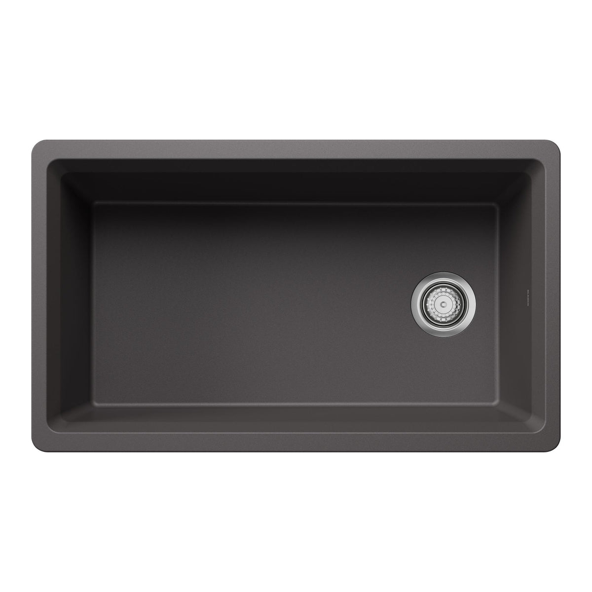 Inteos Single Bowl Kitchen Sink - 33" L x 19.5" W - Cinder