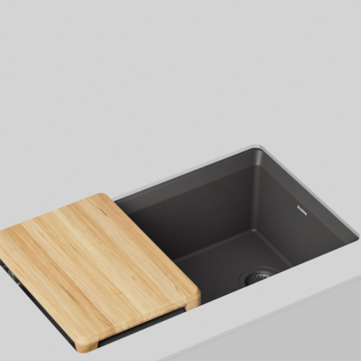 Inteos Single Bowl Kitchen Sink - 33" L x 19.5" W - Cinder