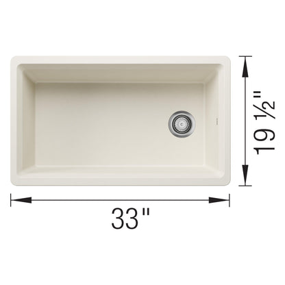 Inteos Single Bowl Kitchen Sink - Soft White