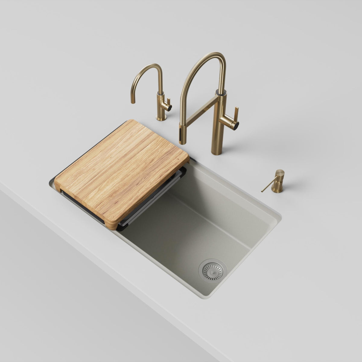 Inteos Single Bowl Kitchen Sink - Soft White