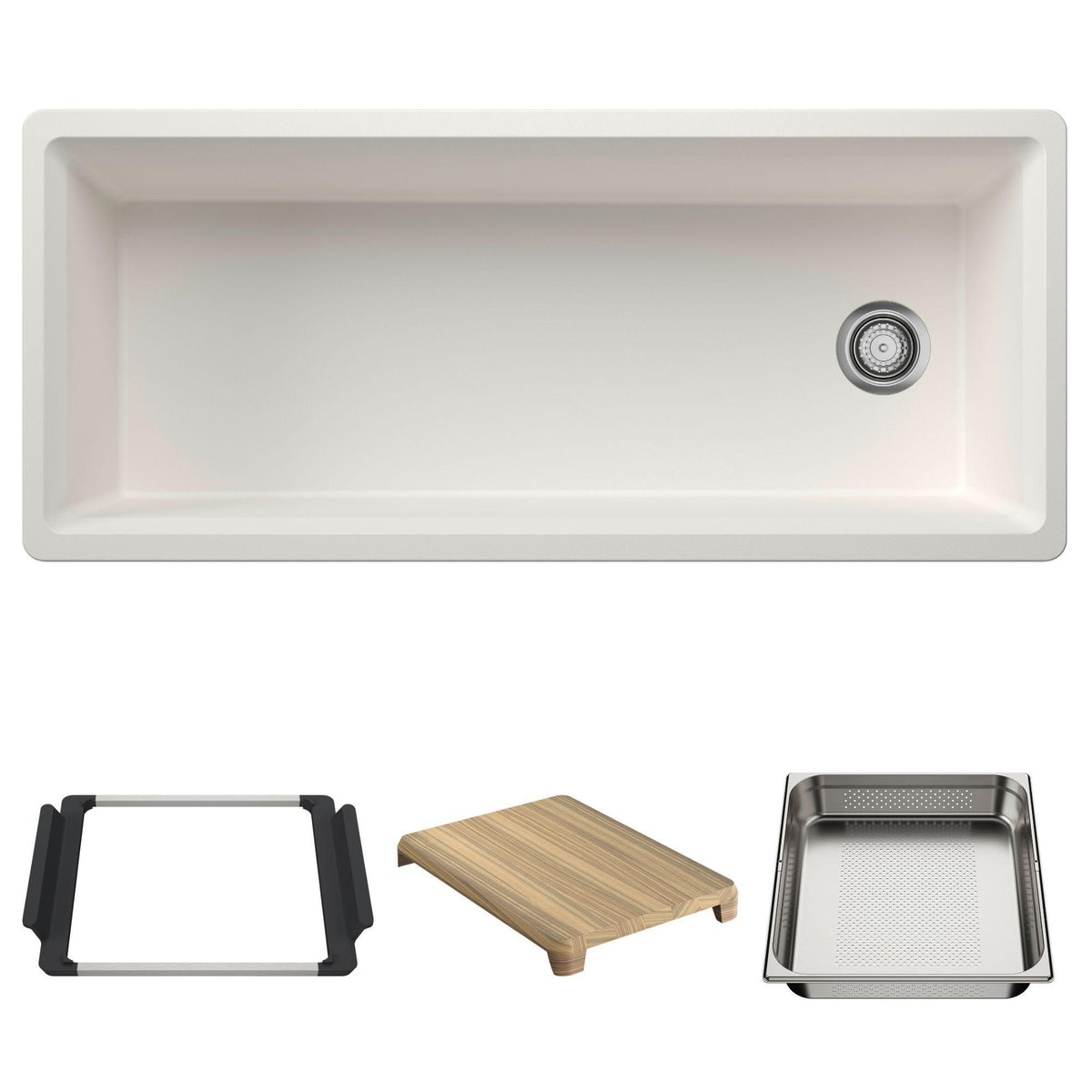 Inteos Single Bowl Kitchen Sink - White - 45" L x 19.5" W