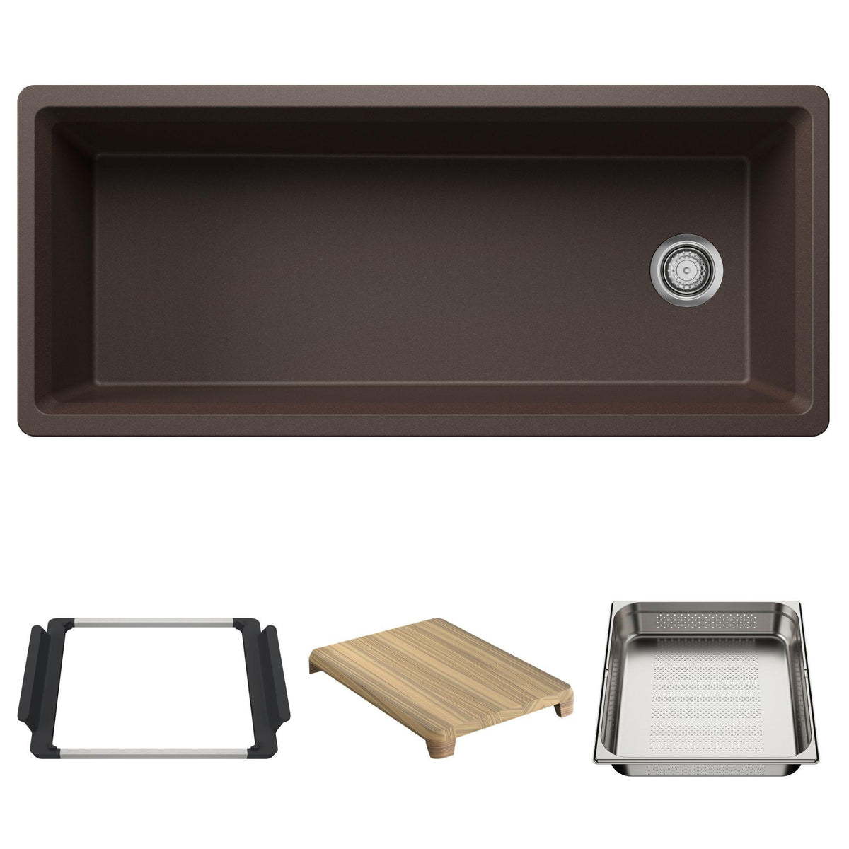 Inteos Single Bowl Kitchen Sink - 45" L x 19.5" W - Cafe