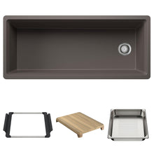 Blanco 443333 Inteos Single Bowl Kitchen Sink, Volcano Gray, Rectangle Shape, 41.75 in L x 15.75 in W Bowl x 9 in D Bowl, 45 in L x 19.5 in W, Undermount Mounting, Silgranit