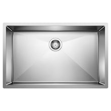 Blanco 513686 STEELART™ PRECISION™ Kitchen Sink, Polished Satin, Rectangle Shape, 30 in L x 18 in W Bowl x 10 in D Bowl, 32 in L x 20 in W, Undermount Mounting, 18 ga 304 Stainless Steel