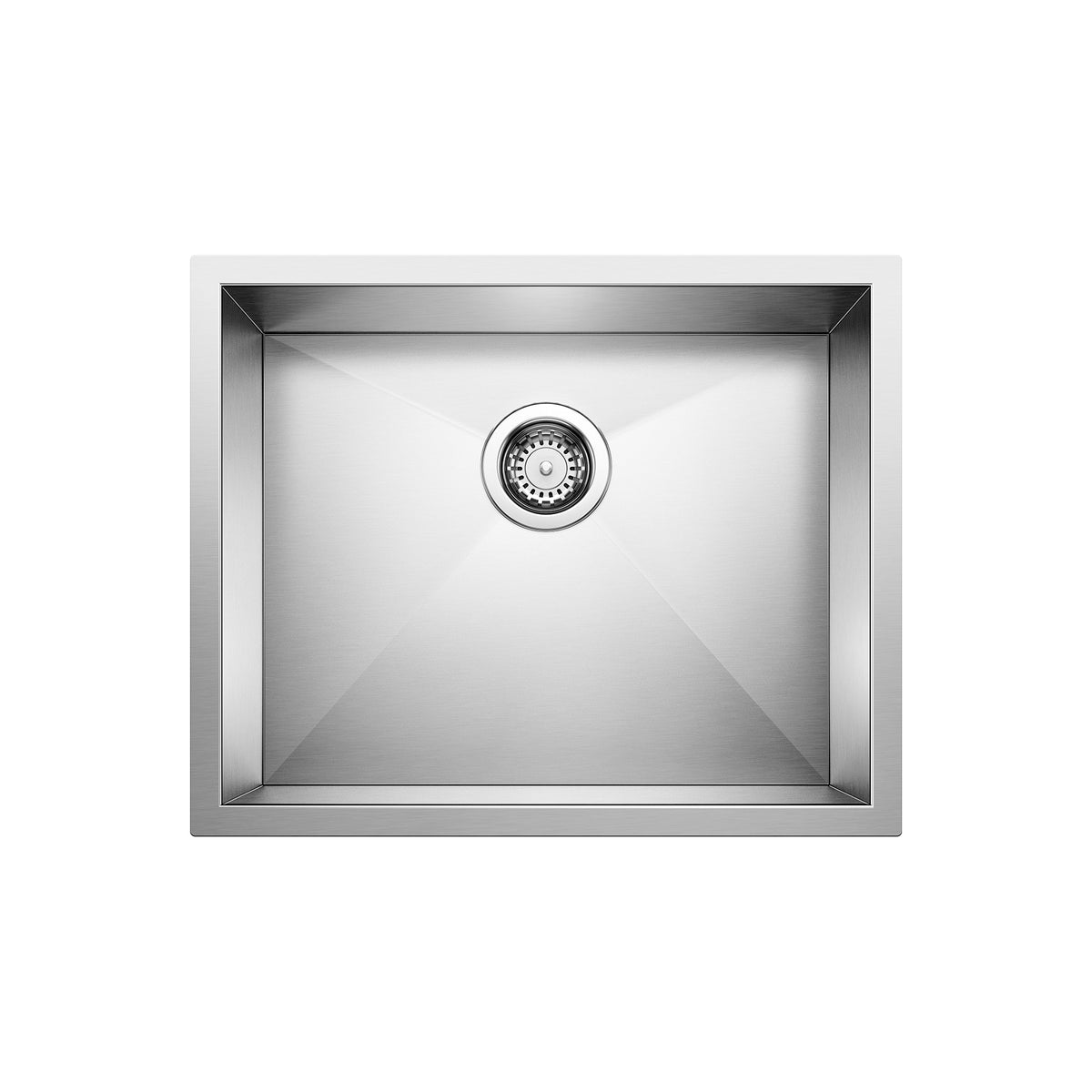 Blanco 516210 PRECISION™ STELLART™ Small Kitchen Sink, Satin Polished, Rectangle Shape, 20 in L x 16 in W Bowl x 10 in D Bowl, 22 in L x 18 in W, Undermount Mounting, 18 ga 304 Stainless Steel