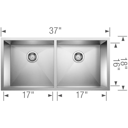 Precision R0 Stellart Large Equal Double Bowl - Kitchen Sink