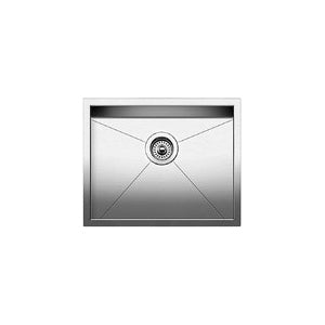 Blanco 518478 QUATRUS™ R0 Small Kitchen Sink, Satin, Rectangle Shape, 20 in L x 16 in W Bowl x 9 in D Bowl, 22 in L x 18 in W, Undermount Mounting, 18 ga 304 Stainless Steel