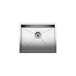 Blanco 518478 QUATRUS™ R0 Small Kitchen Sink, Satin, Rectangle Shape, 20 in L x 16 in W Bowl x 9 in D Bowl, 22 in L x 18 in W, Undermount Mounting, 18 ga 304 Stainless Steel