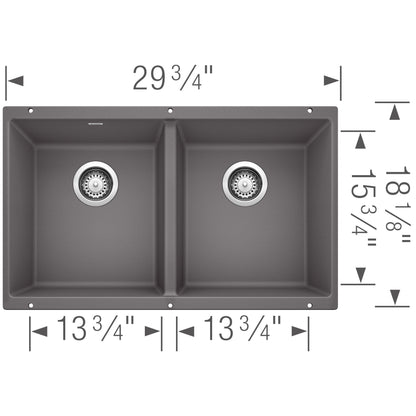 Precis Equal Double Bowl Undermount - Kitchen Sink