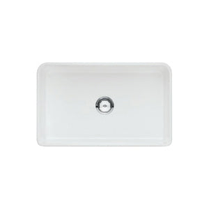 Blanco 524257 CERANA II™ Apron Front Farmhouse Kitchen Sink, Rectangle Shape, 30 in W x 10 in D x 19 in H, Fireclay, White, Import