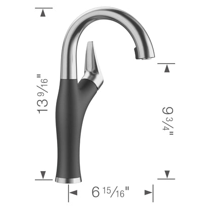 Blanco 526379 ARTONA® Kitchen Faucet, 1.5 gpm Flow Rate, PVD Steel/Biscuit, 1 Handle, 1 Faucet Hole, Import