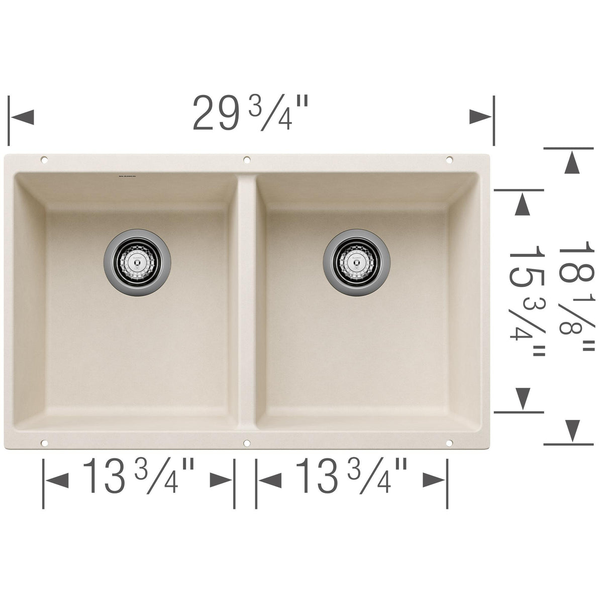 Precis Equal Double Bowl Undermount - Kitchen Sink
