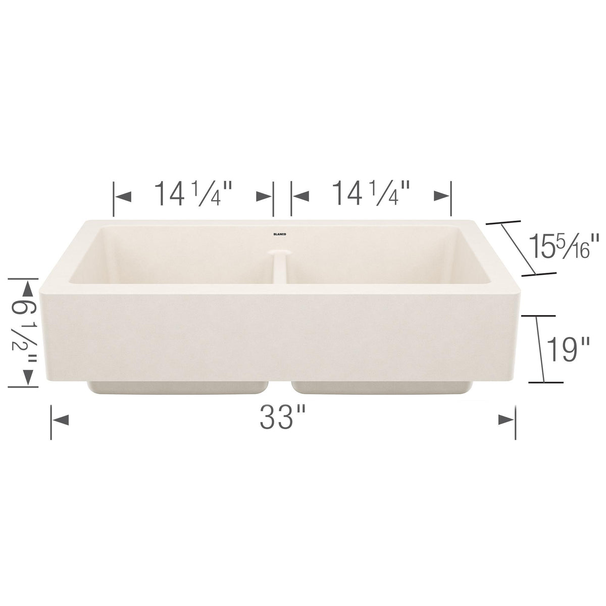 Vintera 33 Double Bowl Apron-Front - Farmhouse Sink