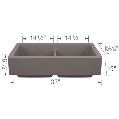 Vintera 33 Double Bowl Apron-Front - Farmhouse Sink
