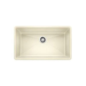 Blanco 440151 PRECIS™ SILGRANIT® II Kitchen Sink, Biscuit, Rectangle Shape, 30 in L x 17 in W Bowl x 9-1/2 in D Bowl, 32 in L x 19 in W, Undermount Mounting, Solid Granite