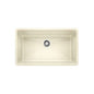 Blanco 440151 PRECIS™ SILGRANIT® II Kitchen Sink, Biscuit, Rectangle Shape, 30 in L x 17 in W Bowl x 9-1/2 in D Bowl, 32 in L x 19 in W, Undermount Mounting, Solid Granite