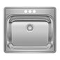 Blanco 441400 Essential™ Laundry Sink, Rectangle Shape, 25 in W x 22 in D, Drop-In Mount, 304 Stainless Steel, Satin