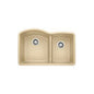 Blanco 441595 DIAMOND™ SILGRANIT® II Kitchen Sink, Biscotti, 16-1/2 in Left, 12-1/2 in Right L x 18-5/8 in Left, 17 in Right W Bowl x 9-1/2 in Left, 9-1/2 in Right D Bowl, 32 in L x 20-7/8 in W, Undermount Mounting, Solid Granite