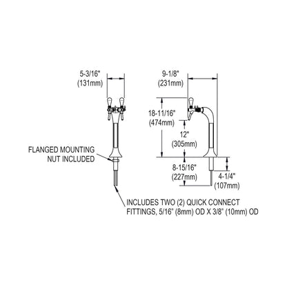 Replacement Column Tap Water Dispenser - Stainless Steel