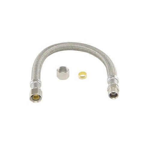 BrassCraft® Speedi Plumb® PLUS B1-16KC F B1-KC Flexible Lead Free Braided Water Faucet Connector, 3/8 in Nominal, Compression End Style, 16 in L, 125 psi Working, Polymer, Import