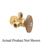 BrassCraft® CR1900RX R1 Multi-Turn Dual Outlet Supply Angle Stop, 1/2 x 3/8 x 1/4 in Nominal, Compression, 125 psi, Brass Body, Rough Brass, Domestic