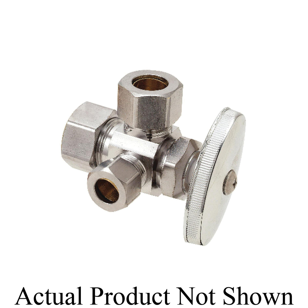 1/2 x 1/2 x 3/8" Multi-Turn Water Supply Stop - Brass