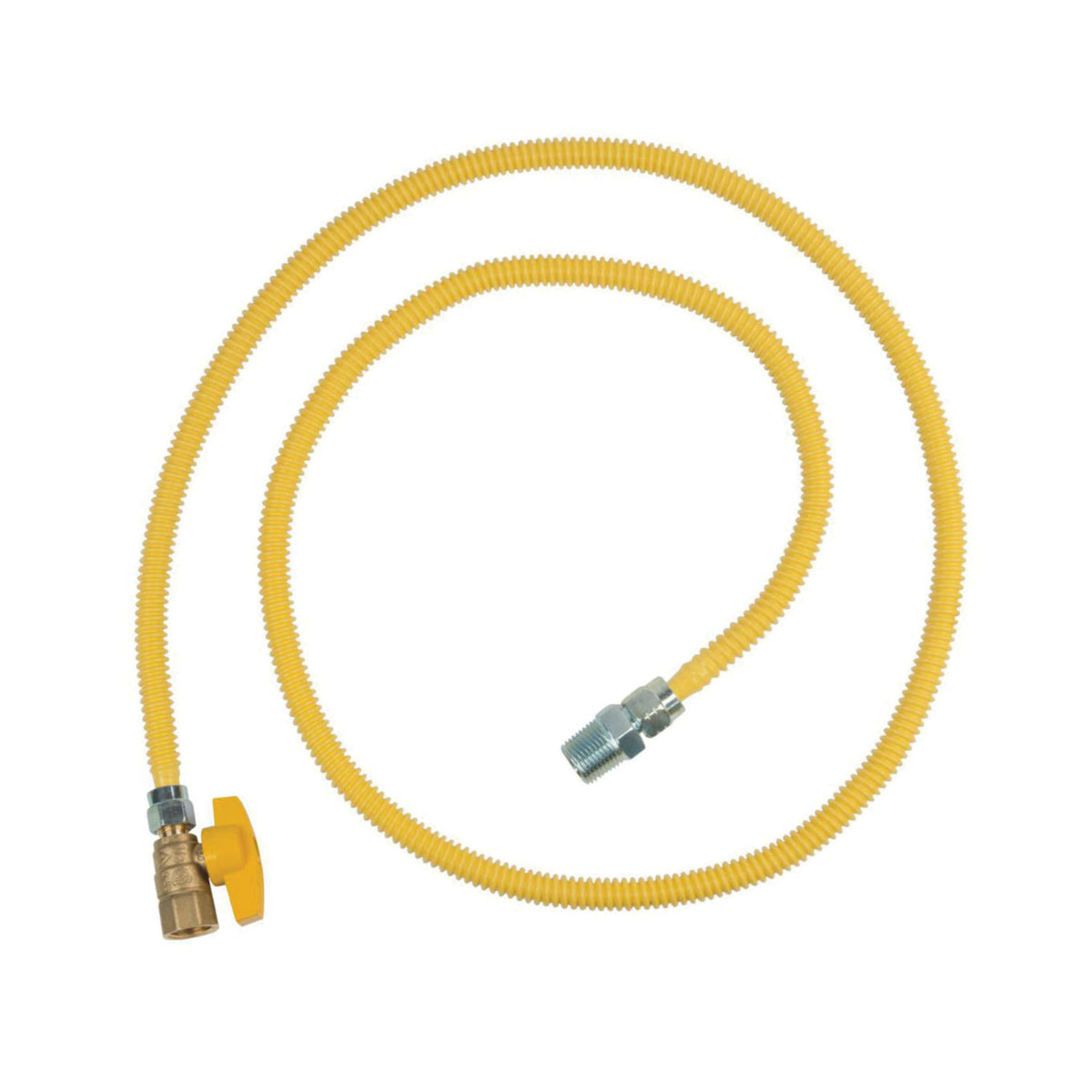 BrassCraft® ProCoat® CSSL4M-60 Gas Connector, 1/2 in, MNPT x FNPT Ball Valve, 60 in L, Stainless Steel, Domestic