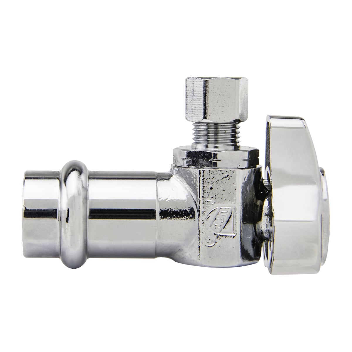 1/2 x 3/8" Angle Stop Valve - Polished Chrome - Brass