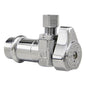 1/2 x 3/8" Angle Stop Valve - Polished Chrome - Brass