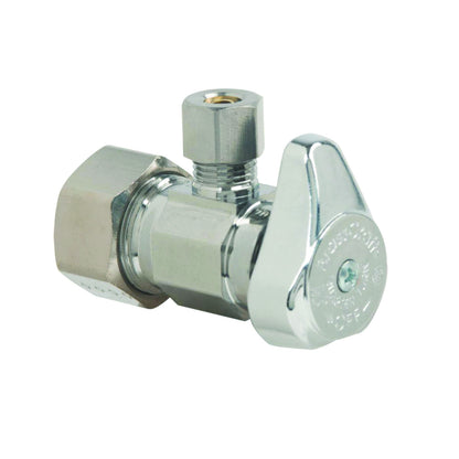 G2 - 1/2 x 1/4" C 1/4 Turn Angle Stop - Brass - Compression