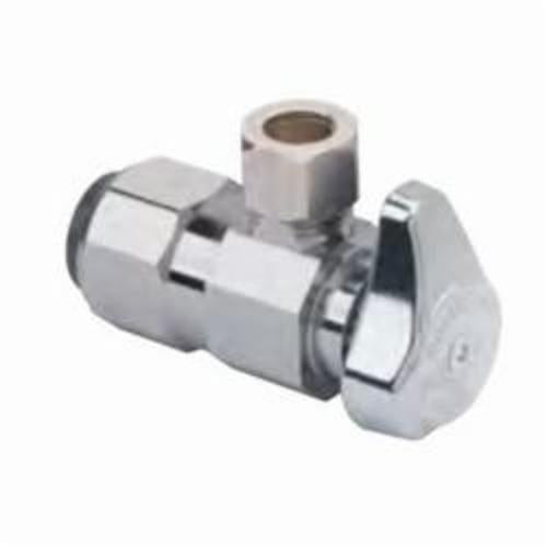 BrassCraft® G2PS19X C G2™ 1/4 Turn Angle Stop, 1/2 x 3/8 in Nominal, Push-Fit x Compression, 125 psi, Brass Body, Polished Chrome, Domestic