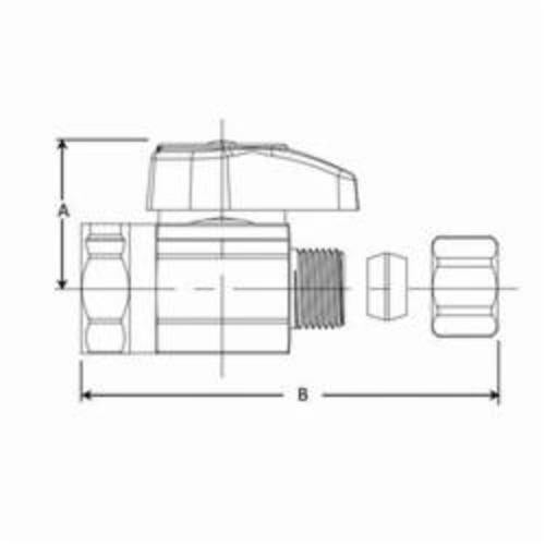 BrassCraft® G2R12X C G2™ 1/4 Turn Straight Stop, 1/2 x 3/8 in Nominal, FNPT x Compression, 125 psi, Brass Body, Polished Chrome, Domestic