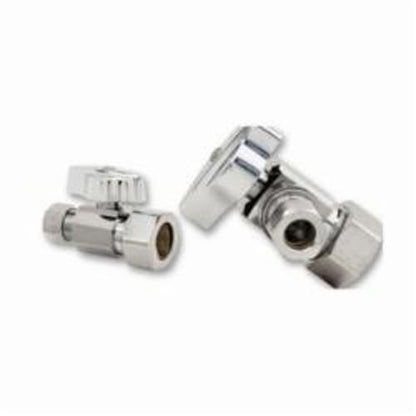 Kt - 1/2 x 3/8" C 1/4 Turn Angle Ball Stop - Brass - 125 PSI