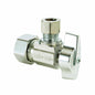 BrassCraft® KTCR09X C 1/4 Turn Angle Stop Ball Valve, 1/2 x 1/4 in Nominal, Compression End Style, 125 psi Pressure, Brass Body, Polished Chrome