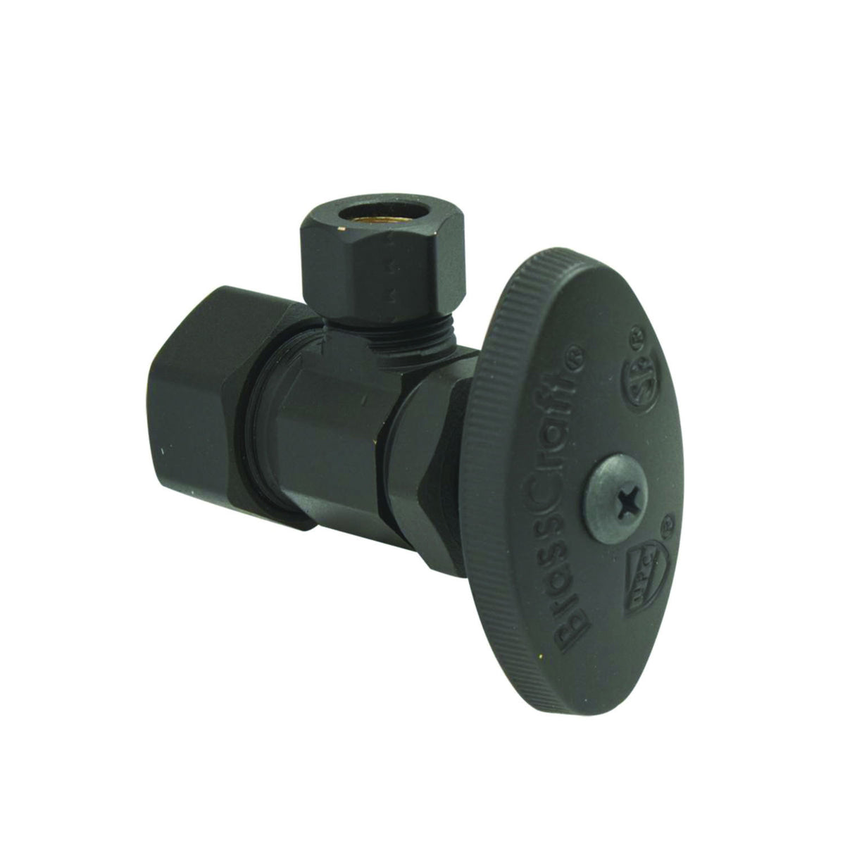 BrassCraft® OCR19X BZ OCR1BX Multi-Turn Angle Stop, 1/2 x 3/8 in Nominal, Compression, 125 psi, Brass Body, Oil Rubbed Bronze, Domestic